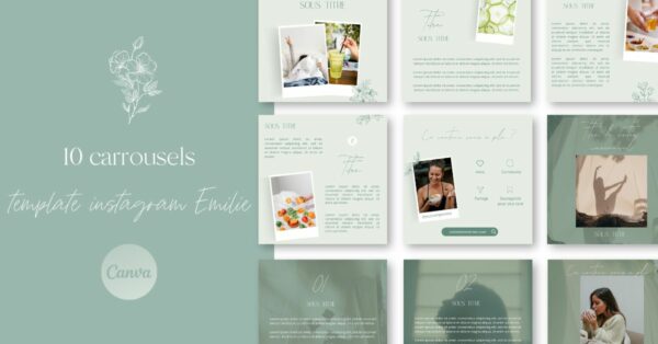 template feed instagram carrousels