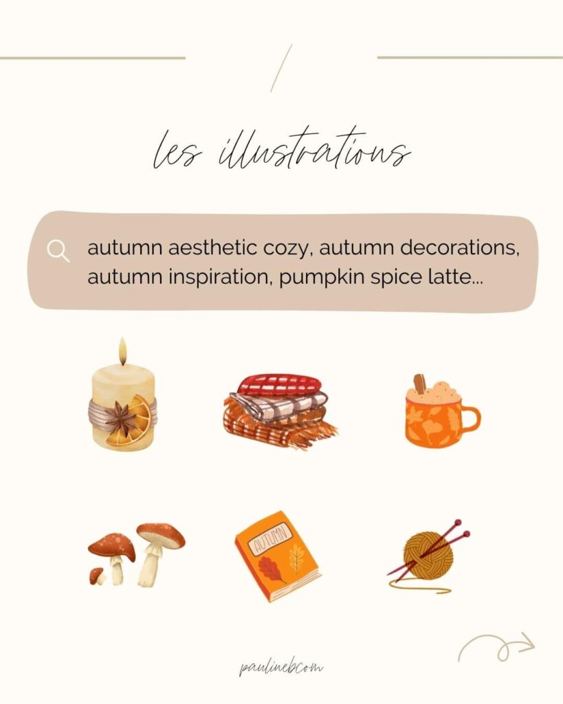 communication automne - mot clé illustrations canva automne