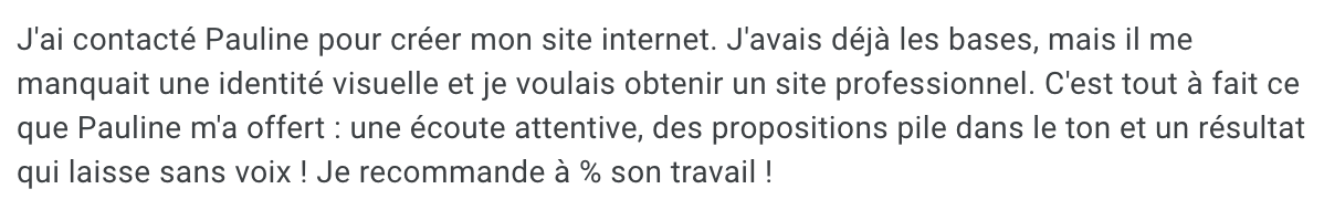 Témoignage réalisation site internet