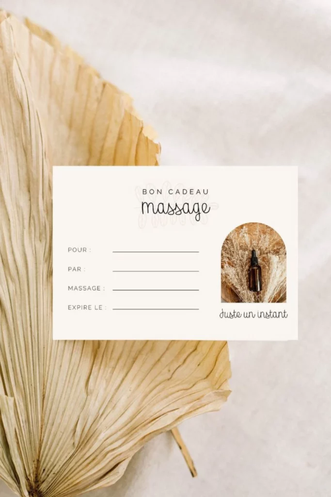 Création bon cadeau massage