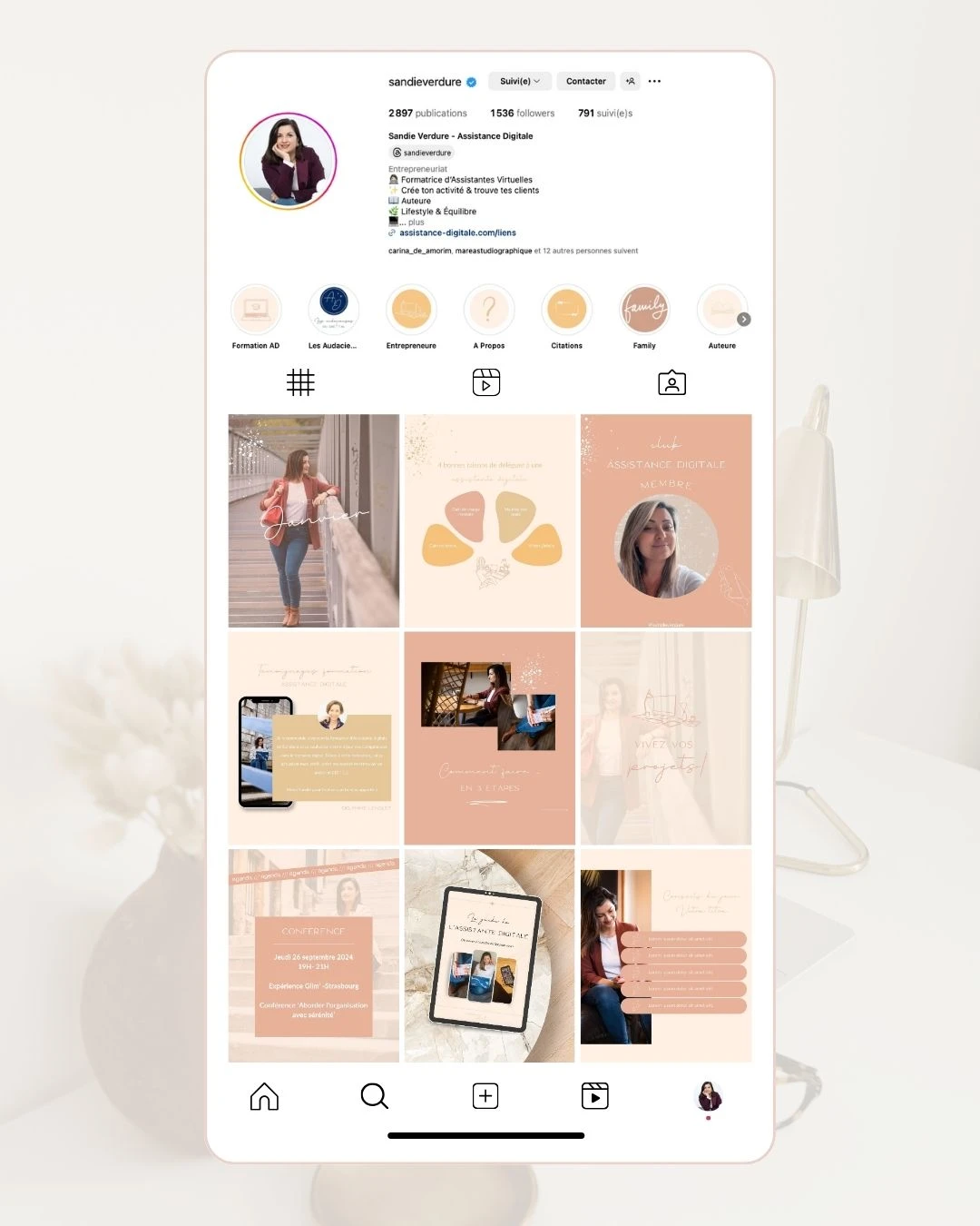 Création feed instagram assistance digitale