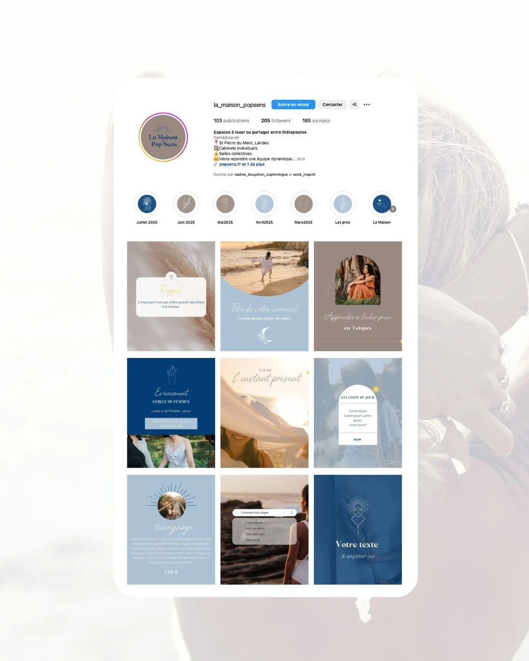 Creation feed instagram pop sens