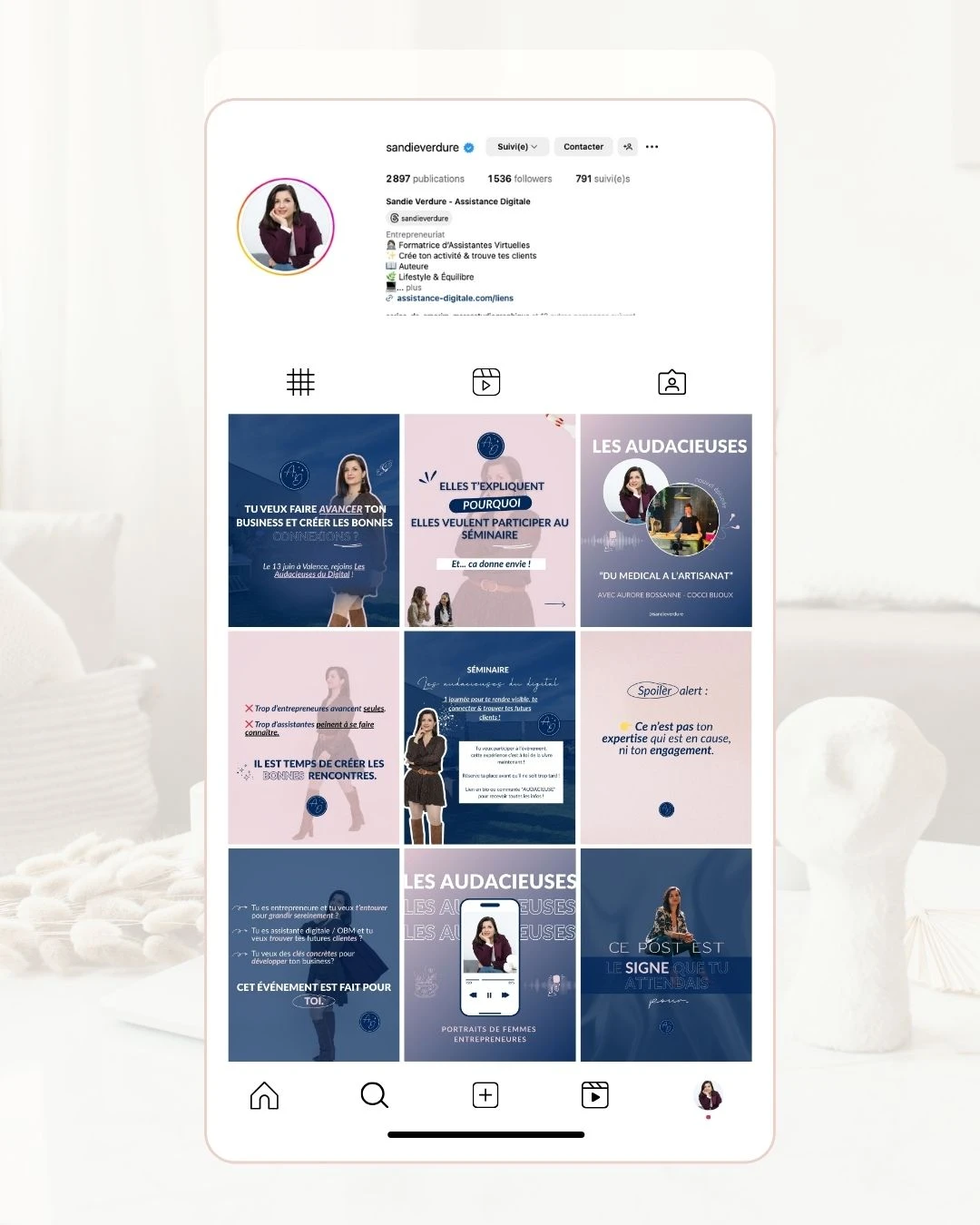 creation feed instagram les audacieuses