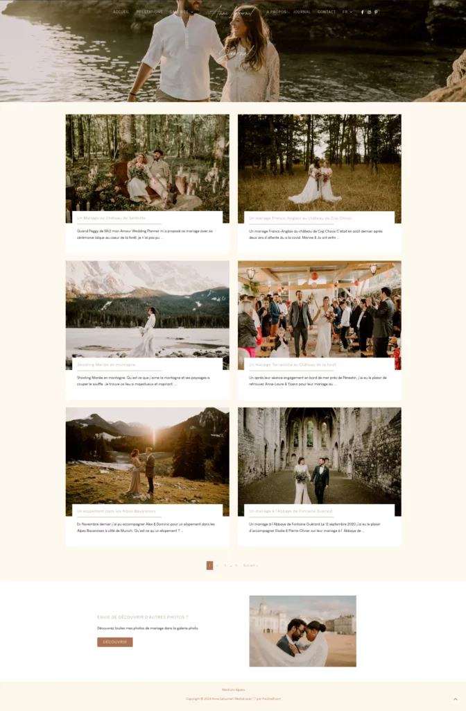 creation site internet photographe mariage anneletournel