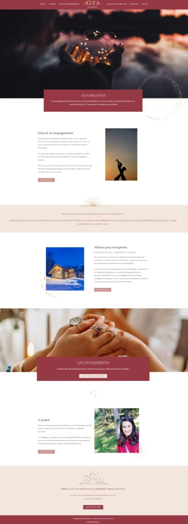 creation site internet therapeute bien etre alya reliance