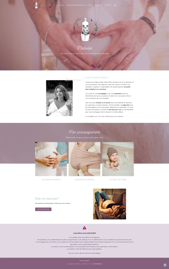 madoulia création de site internet doula